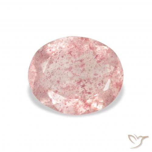 2.78ct Natürlicher hellrosa Erdbeerquarz, Oval, Transparent