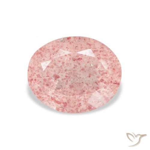 3.76ct Natürlicher hellrosa Erdbeerquarz, Oval, Transparent
