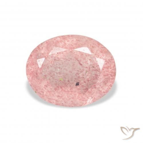3.47ct Natürlicher hellrosa Erdbeerquarz, Oval, Transparent