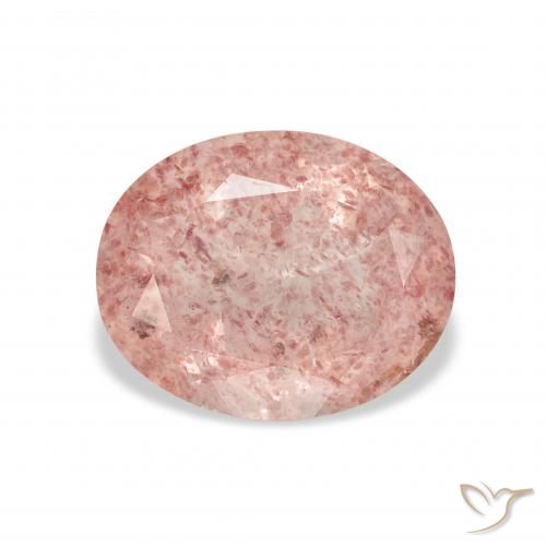 3.65ct Natürlicher orange-rosa Erdbeerquarz, Oval, Transparent