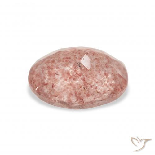 9,17 ctw natürlicher Orangerosa Erdbeerquarz, Oval, Transparent