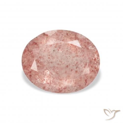 3.13ct Natürlicher Erdiges Rosa Erdbeerquarz, Oval, Transparent