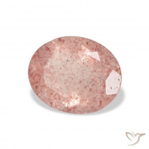 9,17 ctw natürlicher Erdiges Rosa Erdbeerquarz, Oval, Transparent