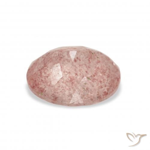 9,17 ctw natürlicher Erdiges Rosa Erdbeerquarz, Oval, Transparent