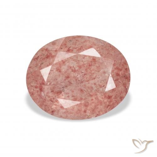 3.38ct Natürlicher Himbeerrosa Erdbeerquarz, Oval, Transparent