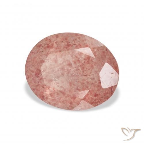 9,17 ctw natürlicher Himbeerrosa Erdbeerquarz, Oval, Transparent