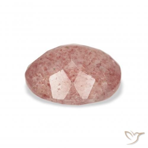 9,17 ctw natürlicher Himbeerrosa Erdbeerquarz, Oval, Transparent