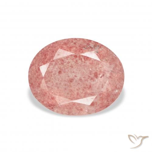 3.08ct Natürlicher Himbeerrosa Erdbeerquarz, Oval, Transparent