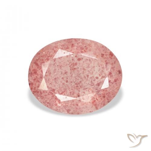 3.19ct Natürlicher Medium Light-Pink Erdbeerquarz, Oval, Transparent