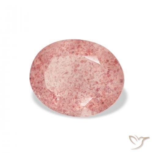 9,17 ctw natürlicher Medium Light-Pink Erdbeerquarz, Oval, Transparent