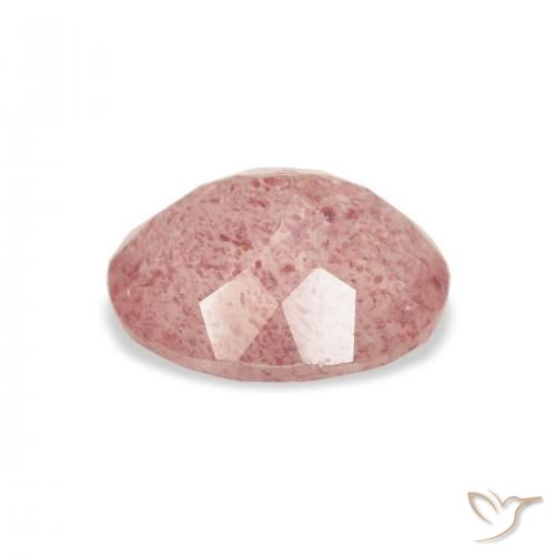 9,17 ctw natürlicher Medium Light-Pink Erdbeerquarz, Oval, Transparent