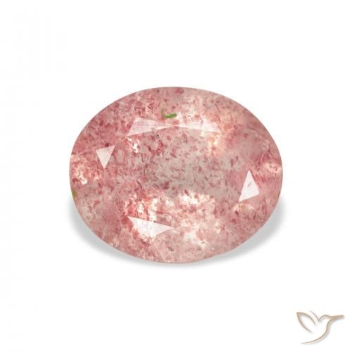 2.98ct Natürlicher hellrose-rosa Erdbeerquarz, Oval, Transparent