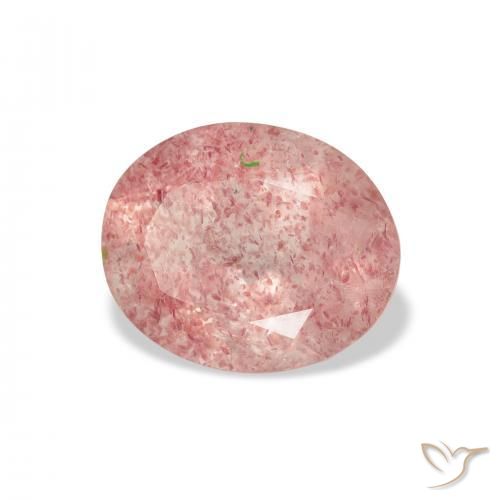 9,17 ctw natürlicher hellrose-rosa Erdbeerquarz, Oval, Transparent