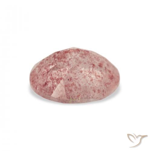 9,17 ctw natürlicher hellrose-rosa Erdbeerquarz, Oval, Transparent
