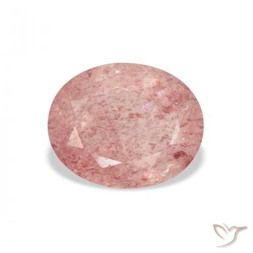 2.90ct Natürlicher hellrose-rosa Erdbeerquarz, Oval, Transparent