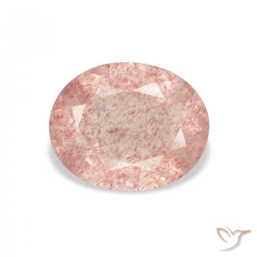 2.84ct Natürlicher hellrosa Erdbeerquarz, Oval, Transparent