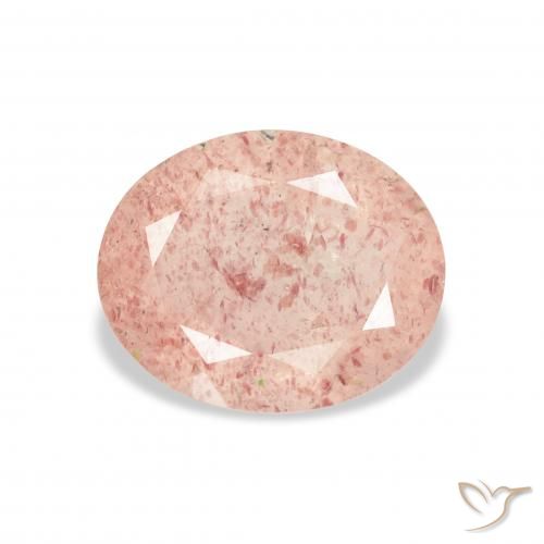 3.09ct Natürlicher hellrosa Erdbeerquarz, Oval, Transparent