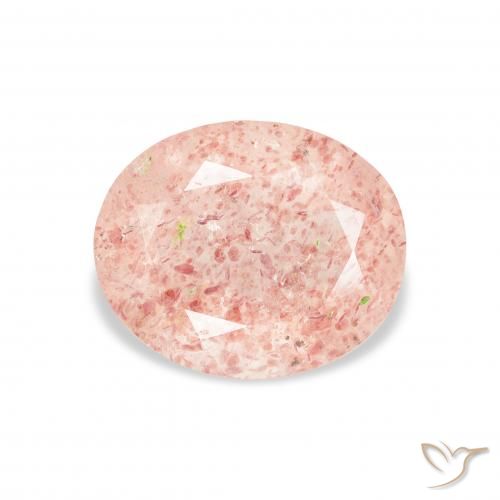 3.17ct Natürlicher hellrosa Erdbeerquarz, Oval, Transparent