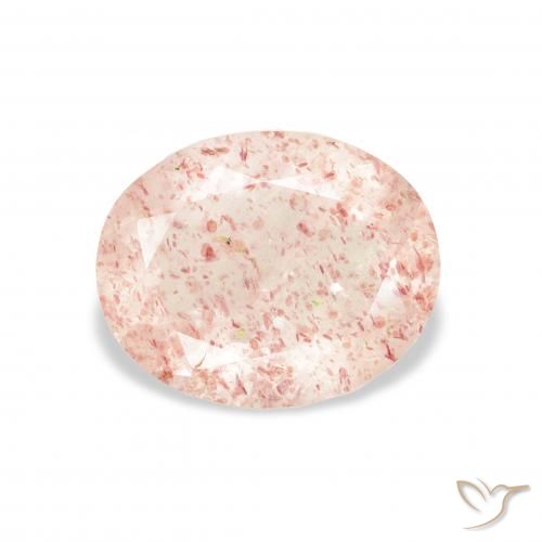 2.91ct Natürlicher hellrosa Erdbeerquarz, Oval, Transparent