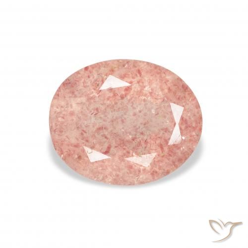 2.94ct Natürlicher hellrosa Erdbeerquarz, Oval, Transparent