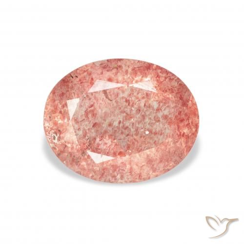3.34ct Natürlicher Himbeerrosa Erdbeerquarz, Oval, Transparent