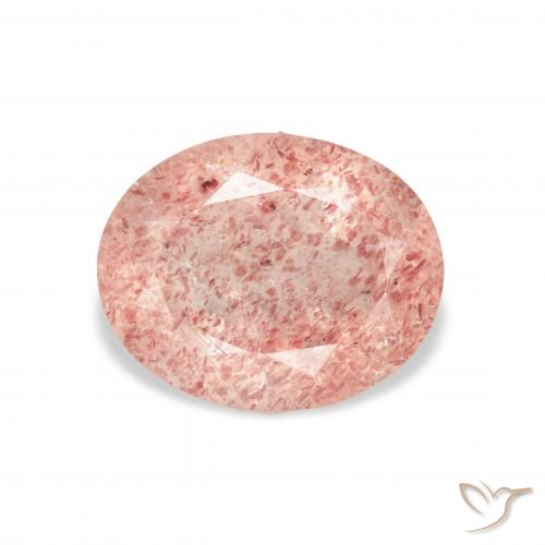 3.28ct Natürlicher hellrosa Erdbeerquarz, Oval, Transparent