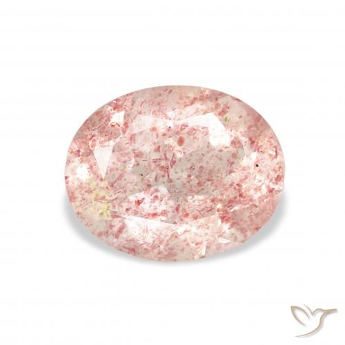 3.16ct Natürlicher hellrosa Erdbeerquarz, Oval, Transparent