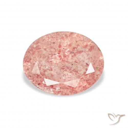 2.82ct Natürlicher orange-rosa Erdbeerquarz, Oval, Transparent