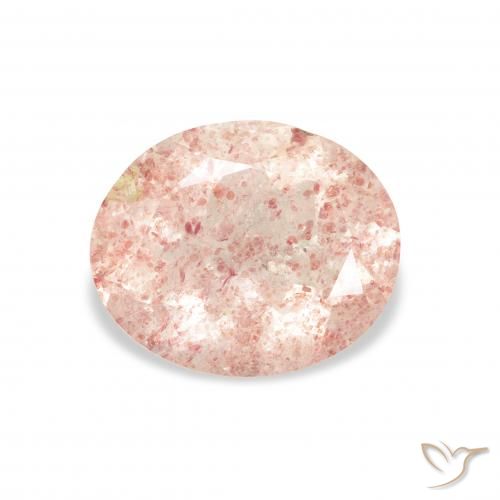 2.85ct Natürlicher hellrosa Erdbeerquarz, Oval, Transparent