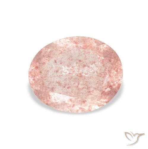 2.90ct Natürlicher Flamingorosa Erdbeerquarz, Oval, Transparent