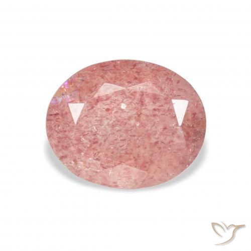 3.35ct Natürlicher rose-rosa Erdbeerquarz, Oval, Transparent
