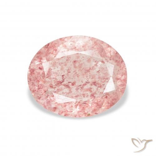2.98ct Natürlicher Erdiges Rosa Erdbeerquarz, Oval, Transparent