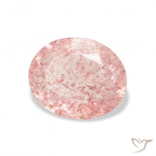 9,17 ctw natürlicher Erdiges Rosa Erdbeerquarz, Oval, Transparent