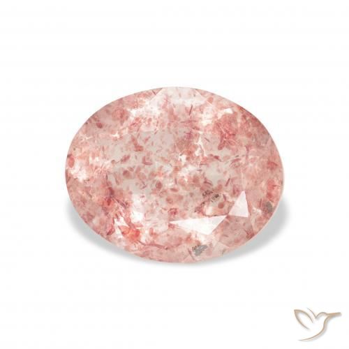 9,17 ctw natürlicher Medium Light-Pink Erdbeerquarz, Oval, Transparent