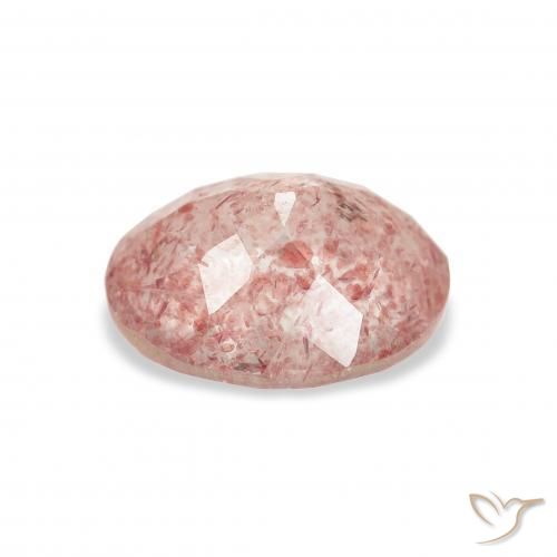 9,17 ctw natürlicher Medium Light-Pink Erdbeerquarz, Oval, Transparent