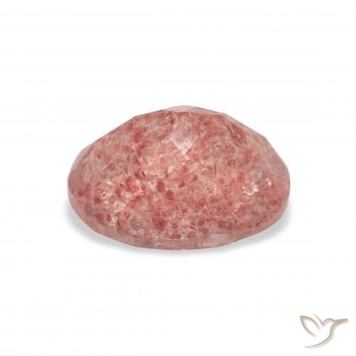 9,17 ctw natürlicher Himbeerrosa Erdbeerquarz, Oval, Transparent