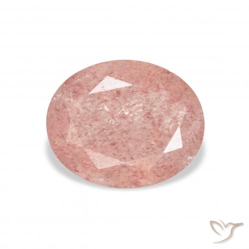 2.87ct Natürlicher Erdiges Rosa Erdbeerquarz, Oval, Transparent
