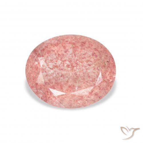 3.10ct Natürlicher Medium Light-Pink Erdbeerquarz, Oval, Transparent