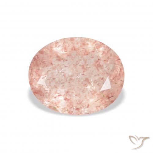 2.72ct Natürlicher hellrosa Erdbeerquarz, Oval, Transparent