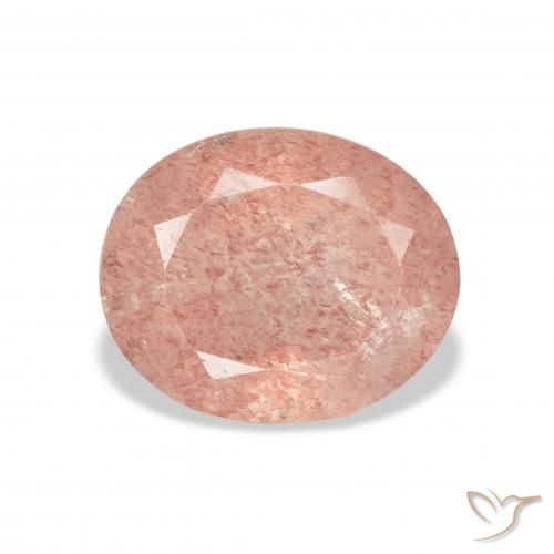 3.90ct Natürlicher hellrosa Erdbeerquarz, Oval, Transparent