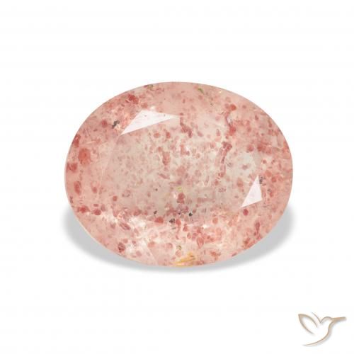 3.70ct Natürlicher hellrosa Erdbeerquarz, Oval, Transparent