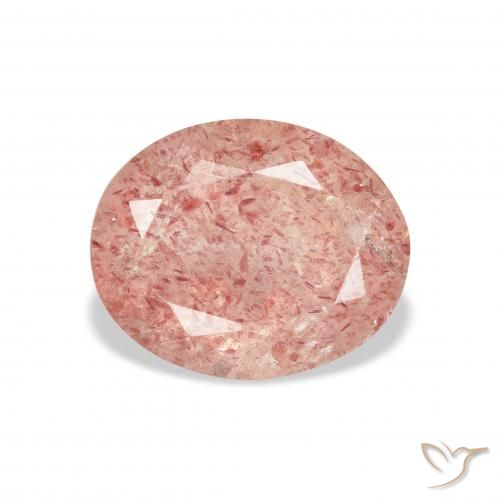 3.54ct Natürlicher rosa-orange Erdbeerquarz, Oval, Transparent