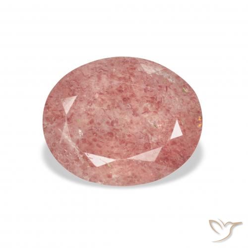 3.48ct Natürlicher Mittelrosa Erdbeerquarz, Oval, Transparent