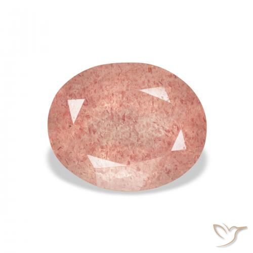 3.76ct Natürlicher Himbeerrosa Erdbeerquarz, Oval, Transparent