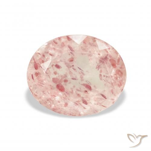 4.13ct Natürlicher hellrosa Erdbeerquarz, Oval, Transparent