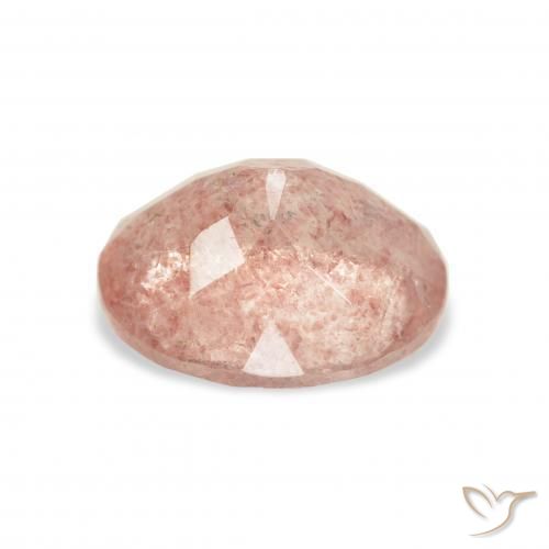 9,17 ctw natürlicher hellrosa Erdbeerquarz, Oval, Transparent