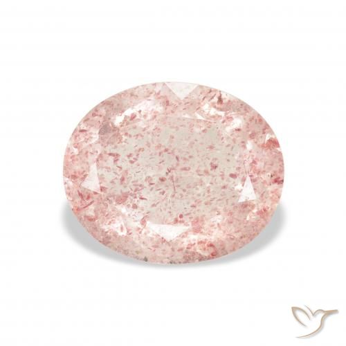 3.34ct Natürlicher hellrosa Erdbeerquarz, Oval, Transparent
