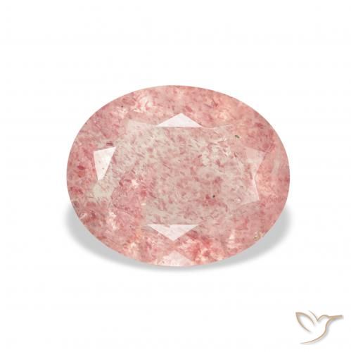 2.48ct Natürlicher hellrosa Erdbeerquarz, Oval, Transparent