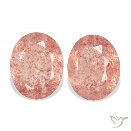 5.88ctw Natürlicher Grapefruit-Rosa Erdbeerquarz, Oval, Transparent