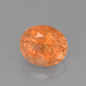 1,86 ctw natürlicher orangefarbener Sonnenstein, Transparent, Transparent / Lichtdurchlässig